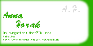 anna horak business card